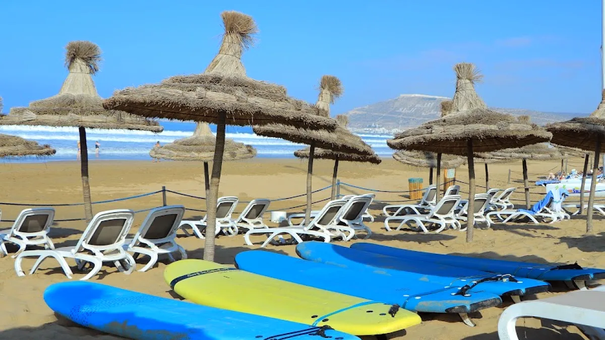 Surfboards on a Moroccan beach