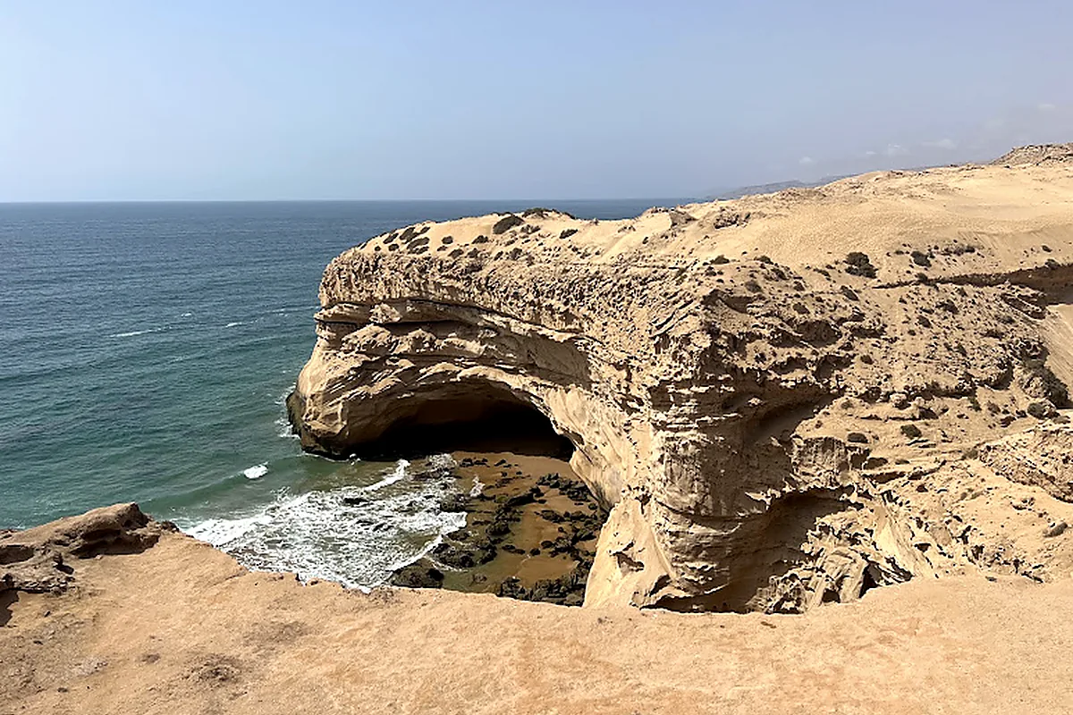 Sidi Ifni, Morocco — Faded Spanish art deco above an Atlantic beach